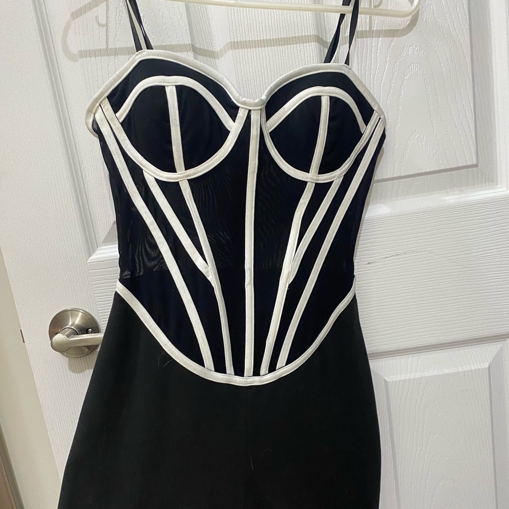 Black Jumpsuit with White Piping